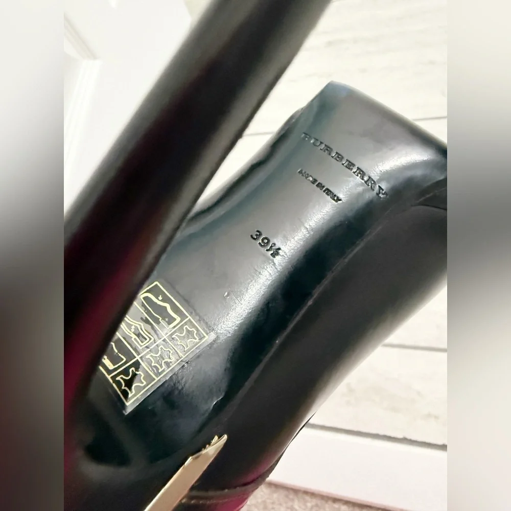 Burberry Brown  Leather Moto Bootie - size 39.5 or US size 9 - NWOB - Picture 11 of 13